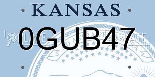 0GUB47 Kansas License Plate