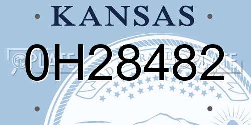 0H28482 Kansas License Plate