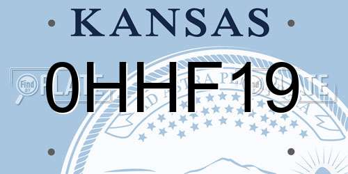0HHF19 Kansas License Plate