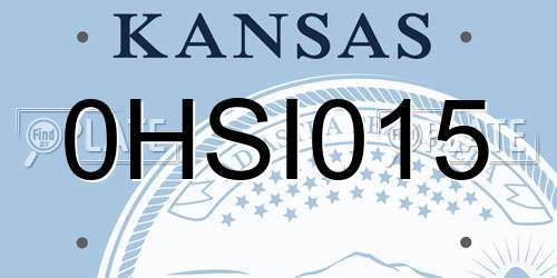 0HSI015 Kansas License Plate