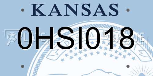 0HSI018 Kansas License Plate