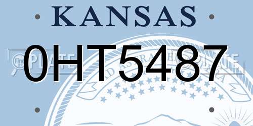 0HT5487 Kansas License Plate