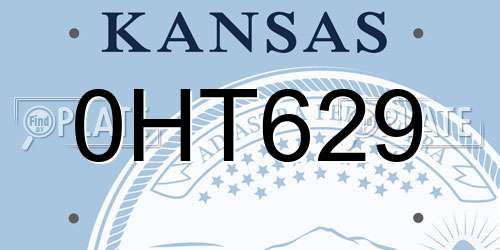 0HT629 Kansas License Plate