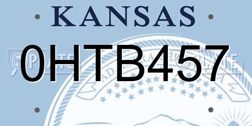 0HTB457 Kansas License Plate