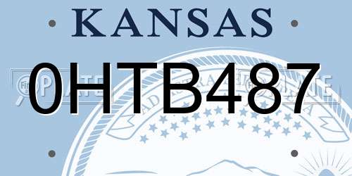 0HTB487 Kansas License Plate