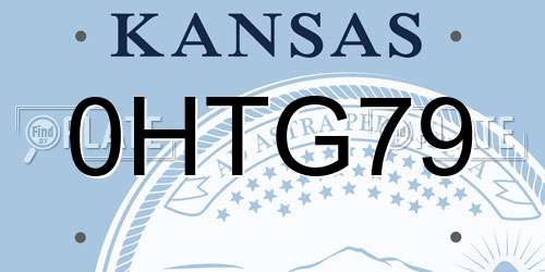 0HTG79 Kansas License Plate