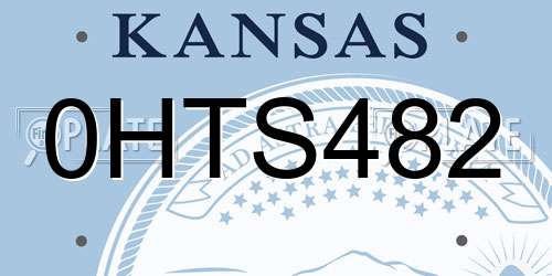 0HTS482 Kansas License Plate