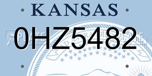 0HZ5482 Kansas License Plate