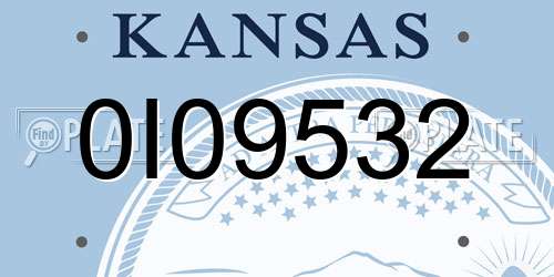 0I09532 Kansas License Plate