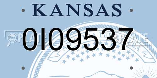 0I09537 Kansas License Plate
