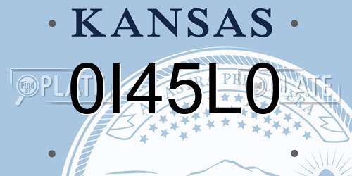 0I45L0 Kansas License Plate