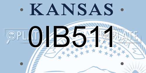 0IB511 Kansas License Plate
