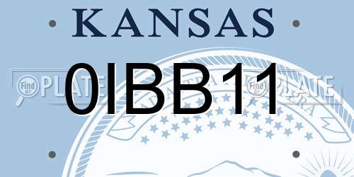 0IBB11 Kansas License Plate
