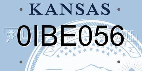 0IBE056 Kansas License Plate