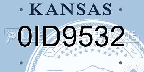 0ID9532 Kansas License Plate