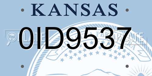 0ID9537 Kansas License Plate