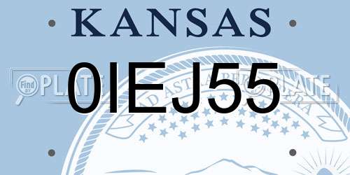 0IEJ55 Kansas License Plate