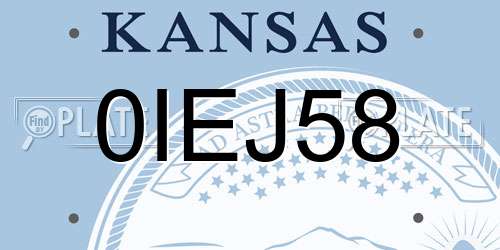 0IEJ58 Kansas License Plate