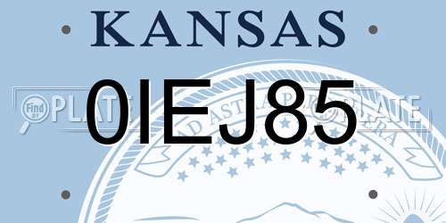 0IEJ85 Kansas License Plate