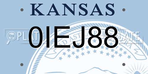 0IEJ88 Kansas License Plate