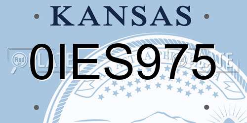0IES975 Kansas License Plate