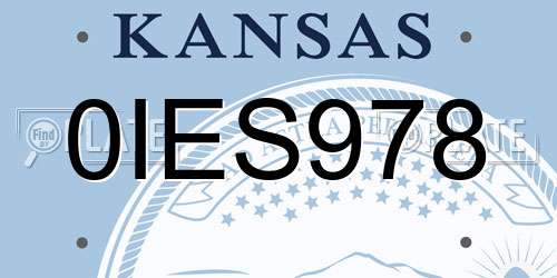 0IES978 Kansas License Plate