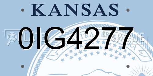 0IG4277 Kansas License Plate