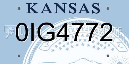 0IG4772 Kansas License Plate