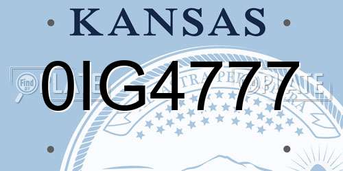0IG4777 Kansas License Plate