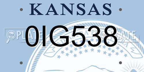 0IG538 Kansas License Plate