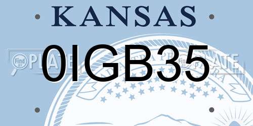 0IGB35 Kansas License Plate