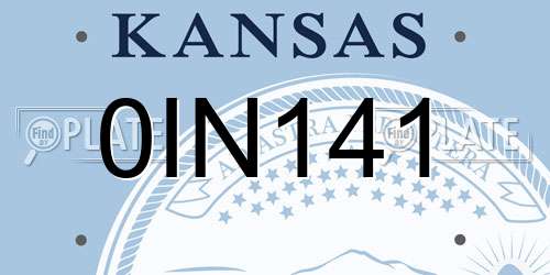 0IN141 Kansas License Plate