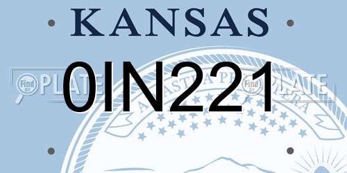 0IN221 Kansas License Plate