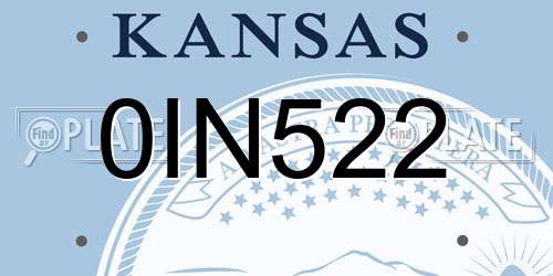0IN522 Kansas License Plate