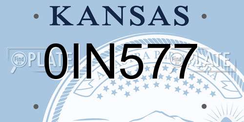 0IN577 Kansas License Plate