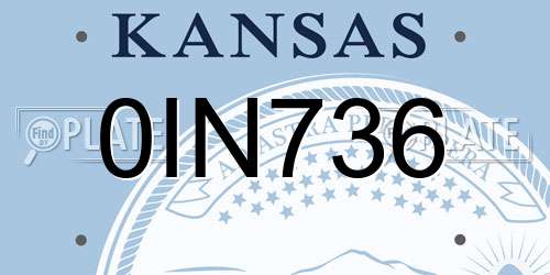 0IN736 Kansas License Plate