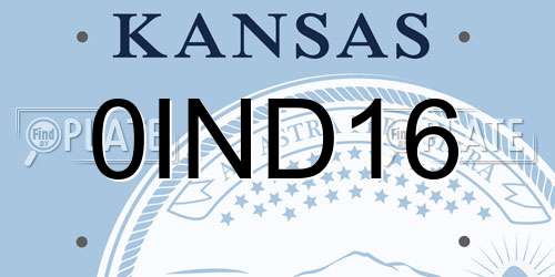 0IND16 Kansas License Plate