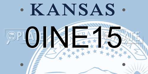 0INE15 Kansas License Plate