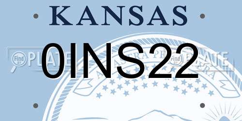 0INS22 Kansas License Plate