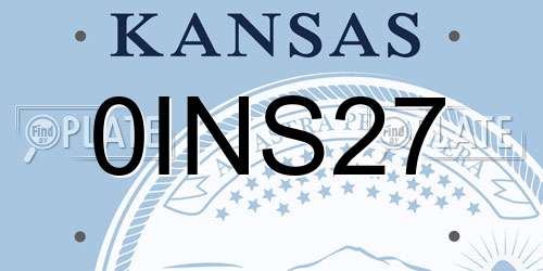 0INS27 Kansas License Plate