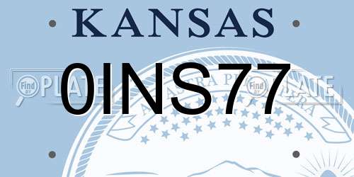 0INS77 Kansas License Plate