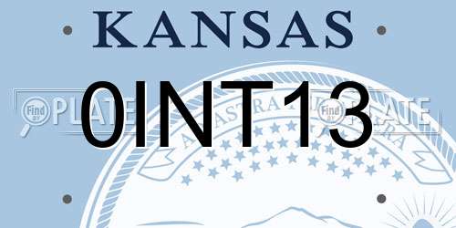 0INT13 Kansas License Plate