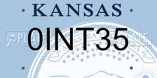 0INT35 Kansas License Plate