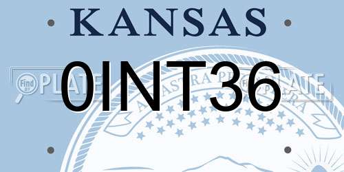 0INT36 Kansas License Plate