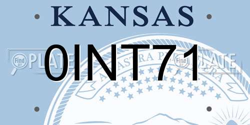 0INT71 Kansas License Plate
