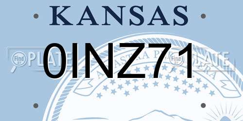 0INZ71 Kansas License Plate
