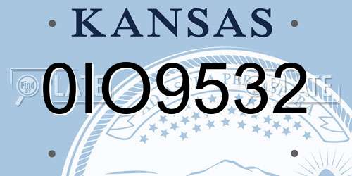 0IO9532 Kansas License Plate