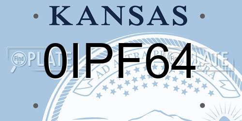 0IPF64 Kansas License Plate