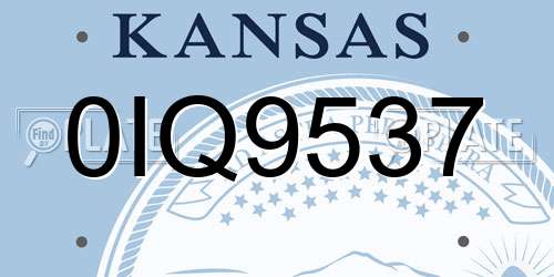 0IQ9537 Kansas License Plate