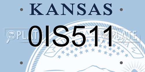 0IS511 Kansas License Plate
